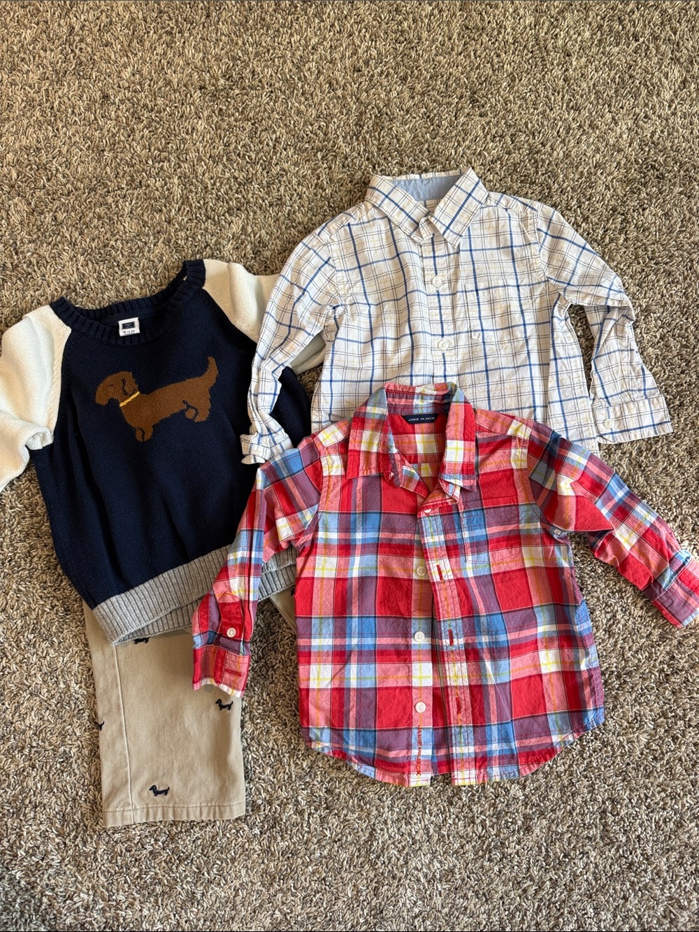 Janie and Jack lot Red Plaid Button-Up Shirt for Kids - Casual Everyday Top